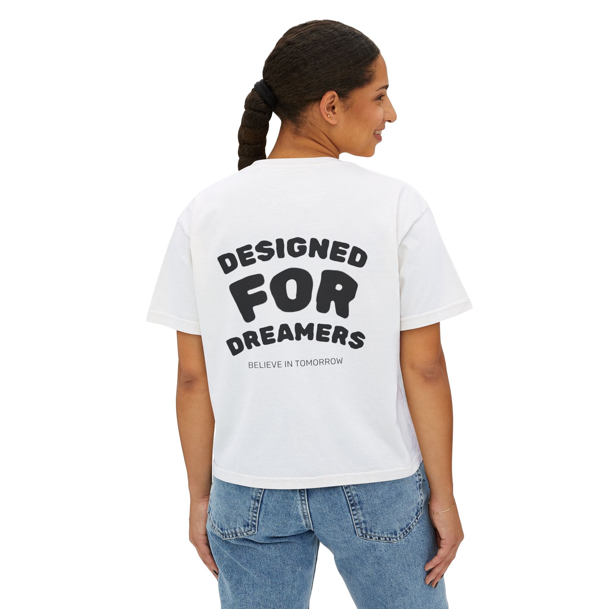 Women's Boxy Tee — 'The Optimist' Graphic T-Shirt