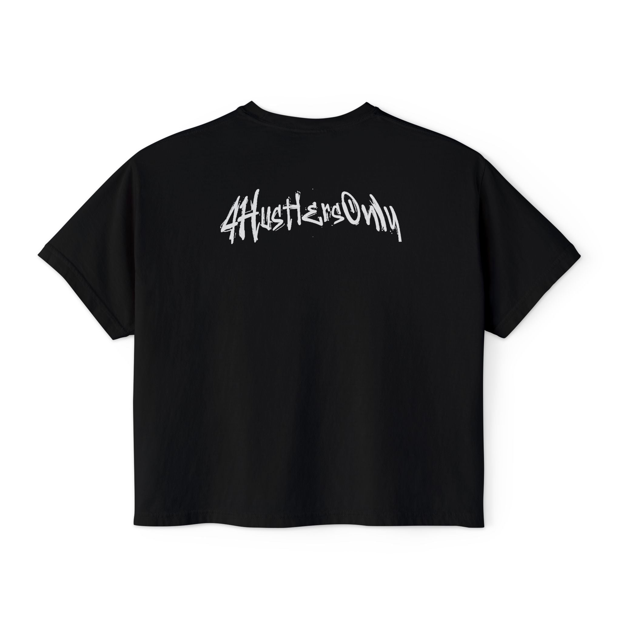Women's Boxy Tee — '4HustlersOnly' Minimal Graphic Crop Shirt