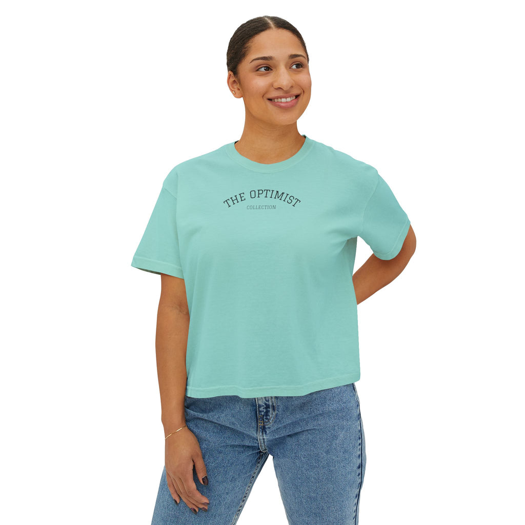 Women's Boxy Tee — 'The Optimist' Graphic T-Shirt