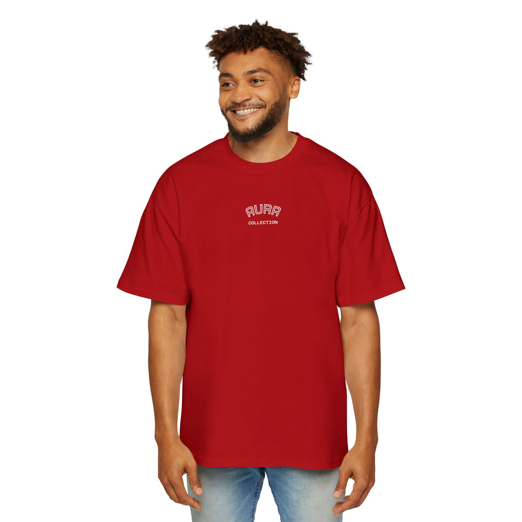 AURA Acronym Graphic Tee — Oversized Men's White T‑Shirt