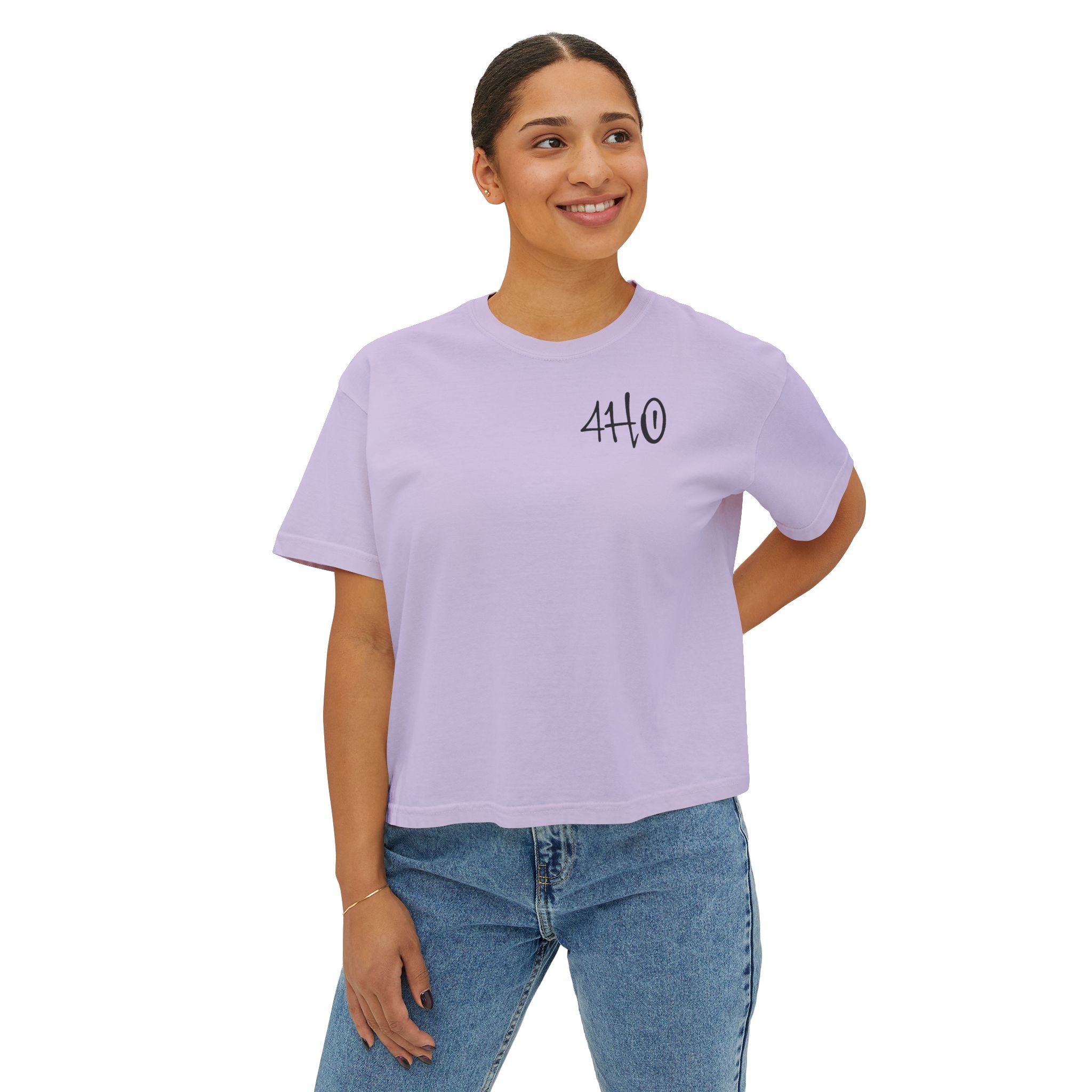 Women's Boxy Tee — '4HustlersOnly' Minimal Graphic Crop Shirt