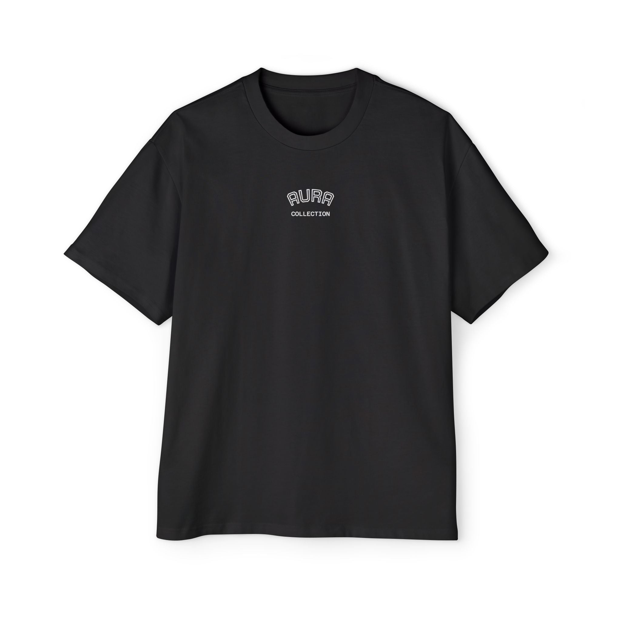 AURA Acronym Graphic Tee — Oversized Men's White T‑Shirt