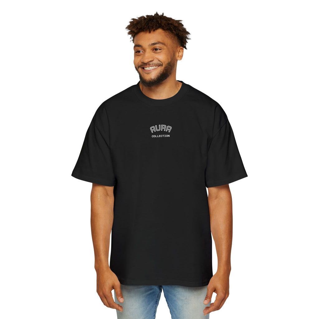 AURA Acronym Graphic Tee — Oversized Men's White T‑Shirt