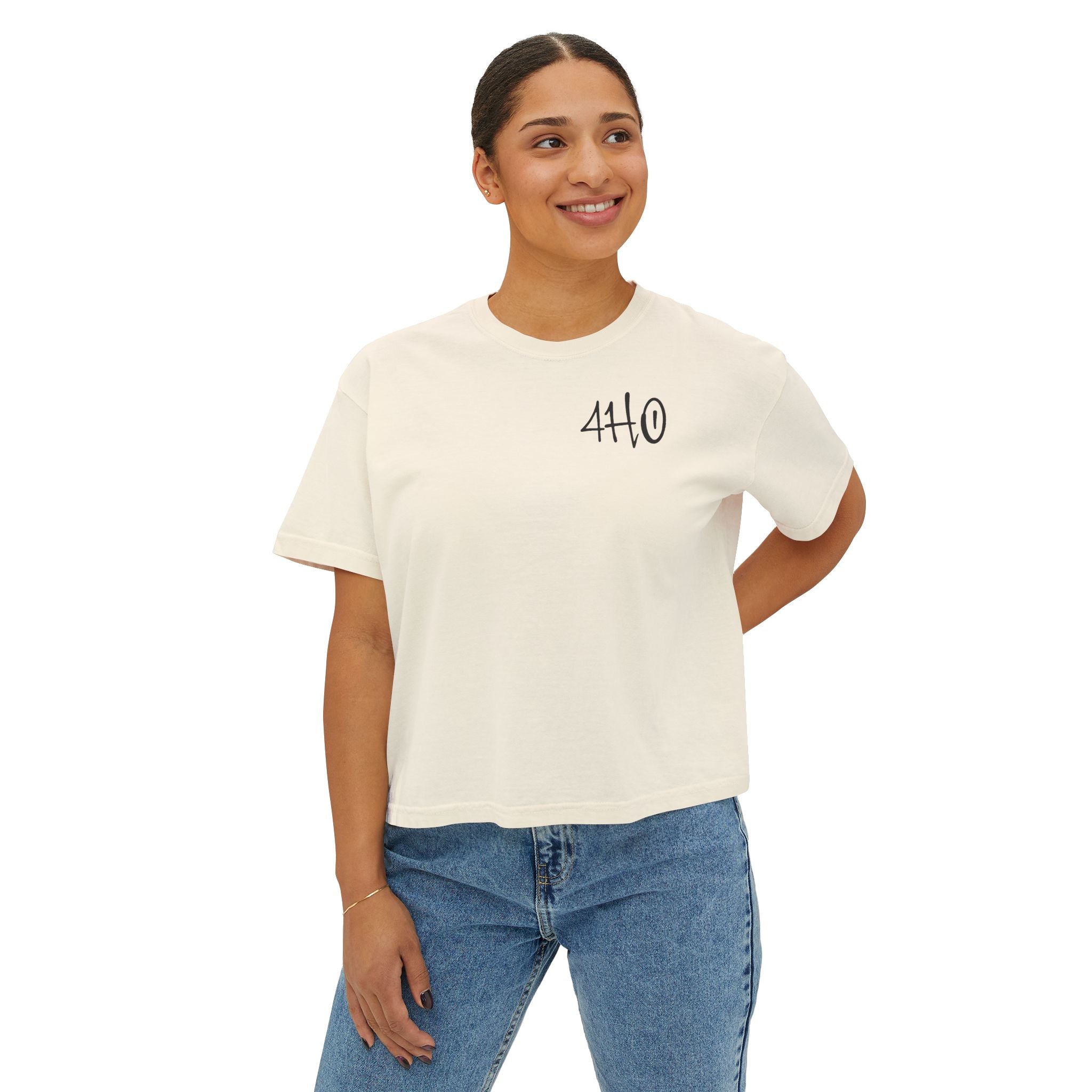 Women's Boxy Tee — '4HustlersOnly' Minimal Graphic Crop Shirt