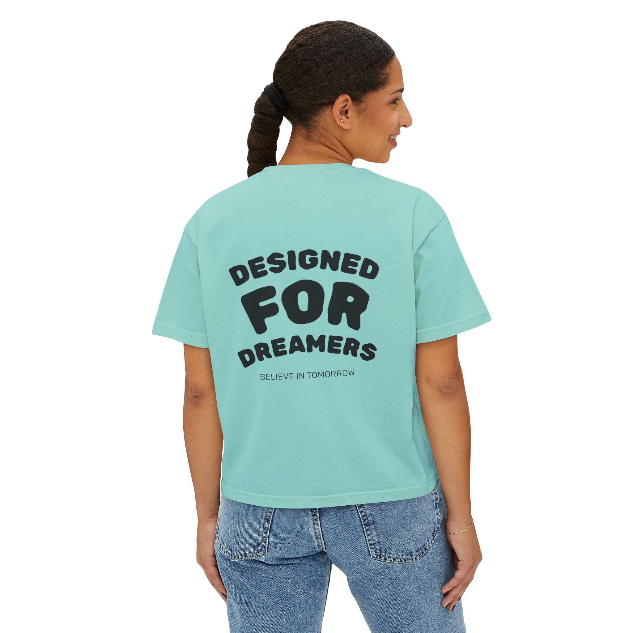 Women's Boxy Tee — 'The Optimist' Graphic T-Shirt