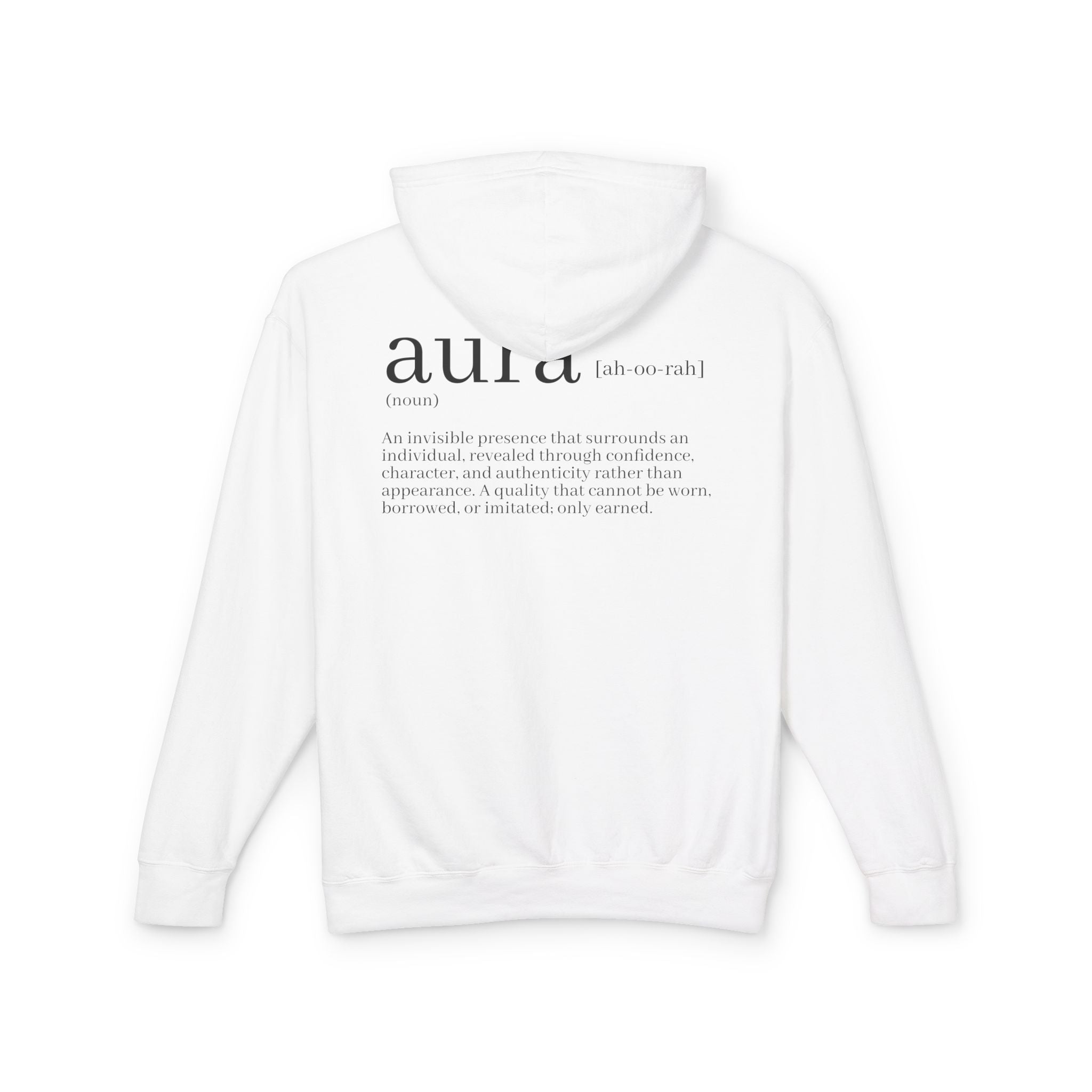 Aura Collection Hoodie — Minimalist 'AURA' Definition Graphic Hooded Sweatshirt