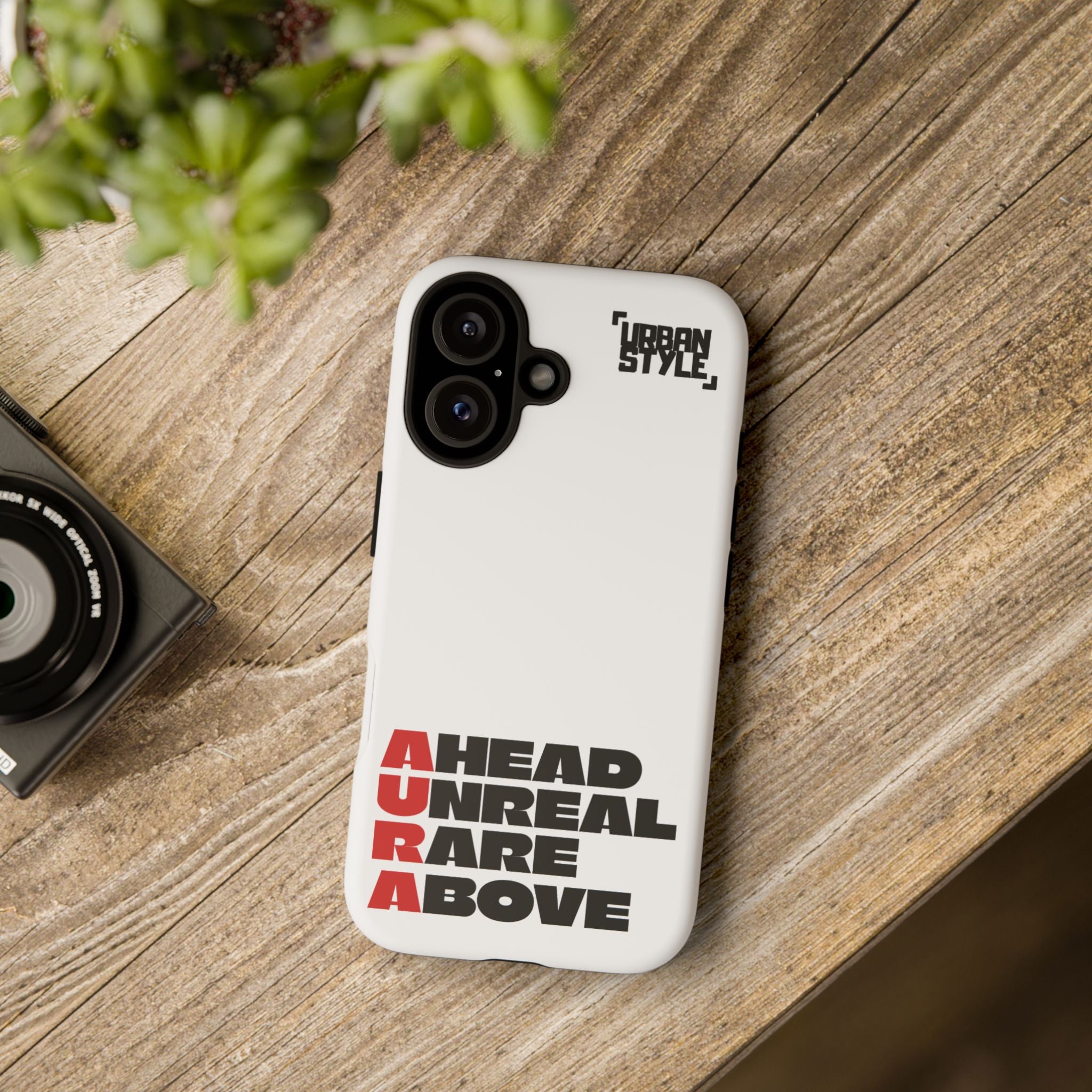Phone Case — "AURA" Bold Typography Protective Cover