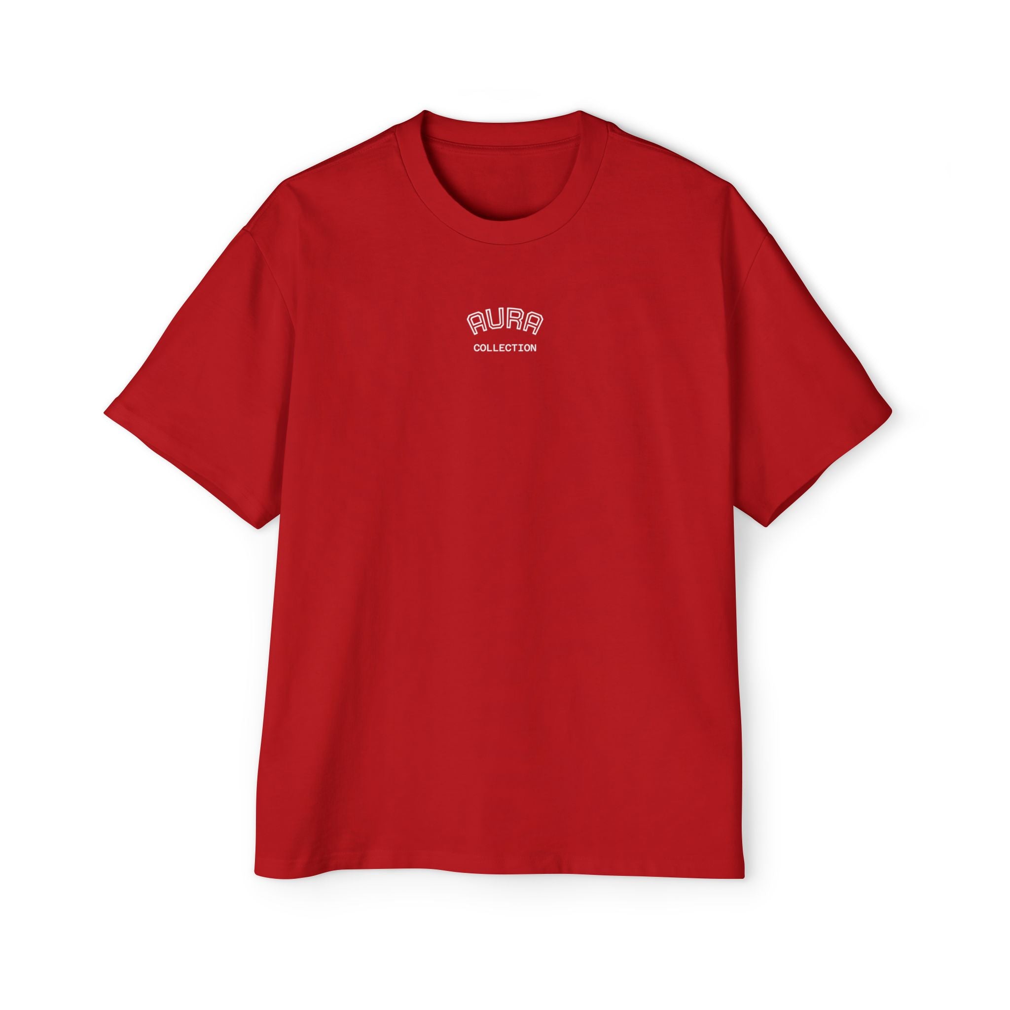 AURA Acronym Graphic Tee — Oversized Men's White T‑Shirt