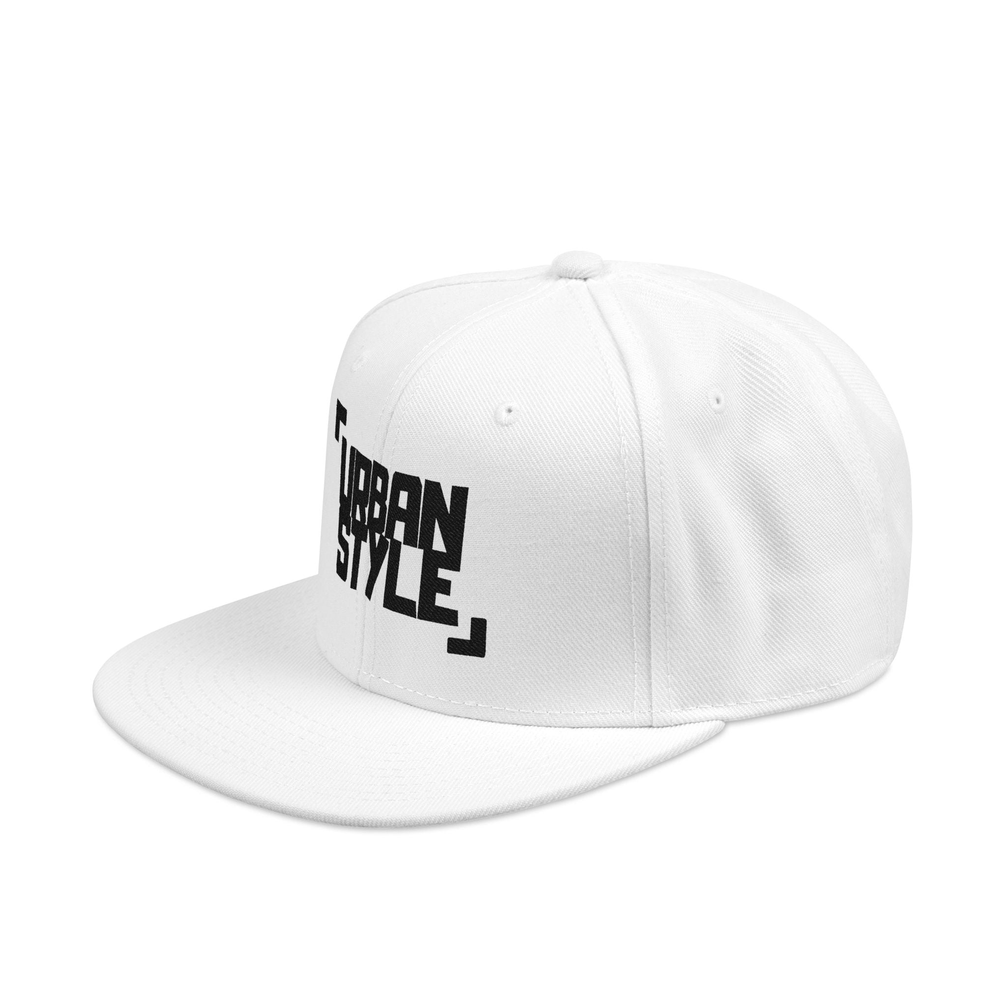 Urban Style Embroidered Snapback Hat — Black & White Streetwear Cap