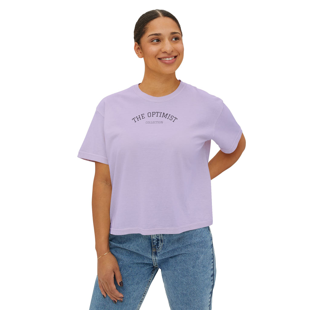 Women's Boxy Tee — 'The Optimist' Graphic T-Shirt