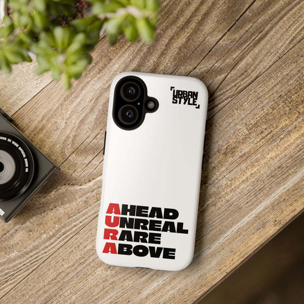 Phone Case — "AURA" Bold Typography Protective Cover