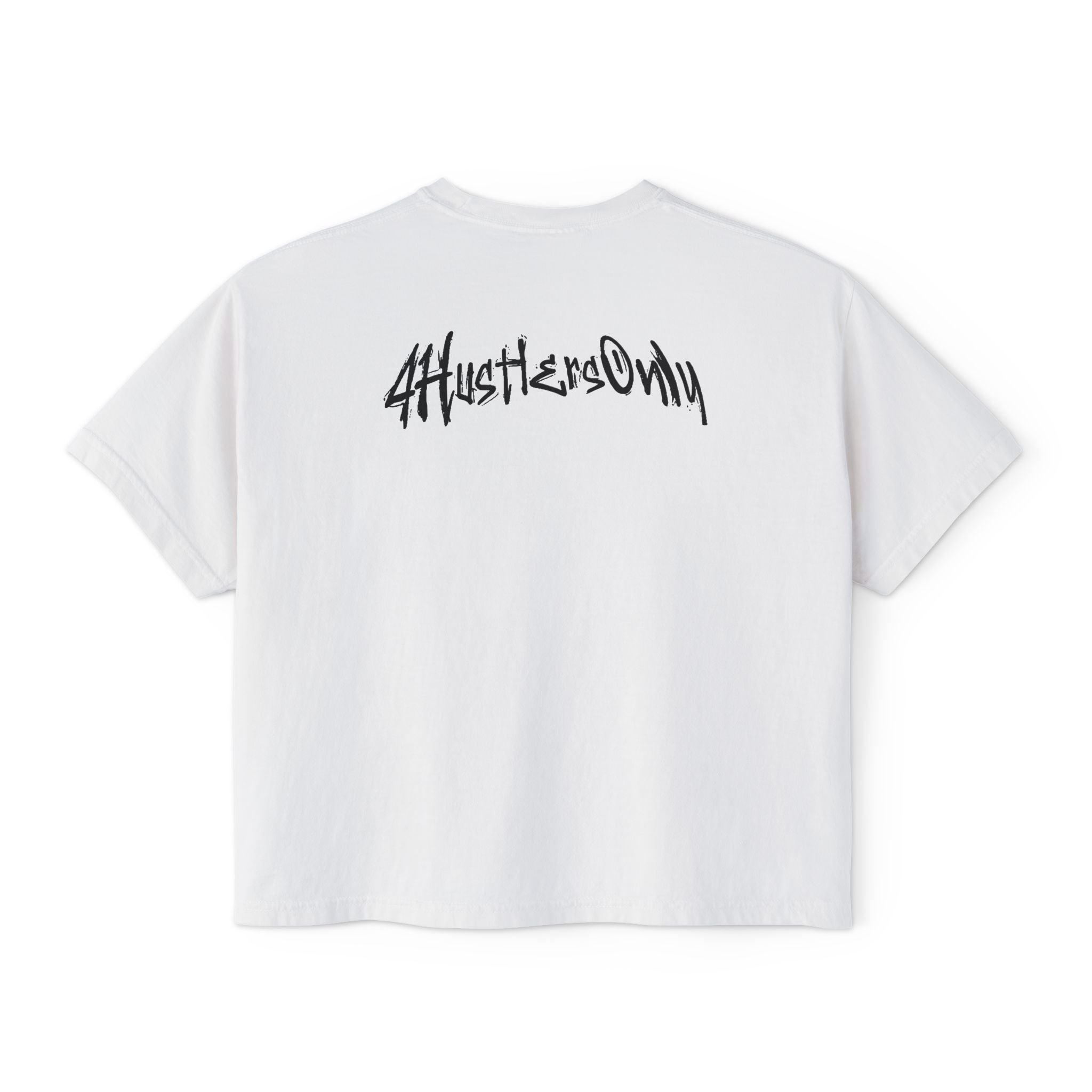 Women's Boxy Tee — '4HustlersOnly' Minimal Graphic Crop Shirt