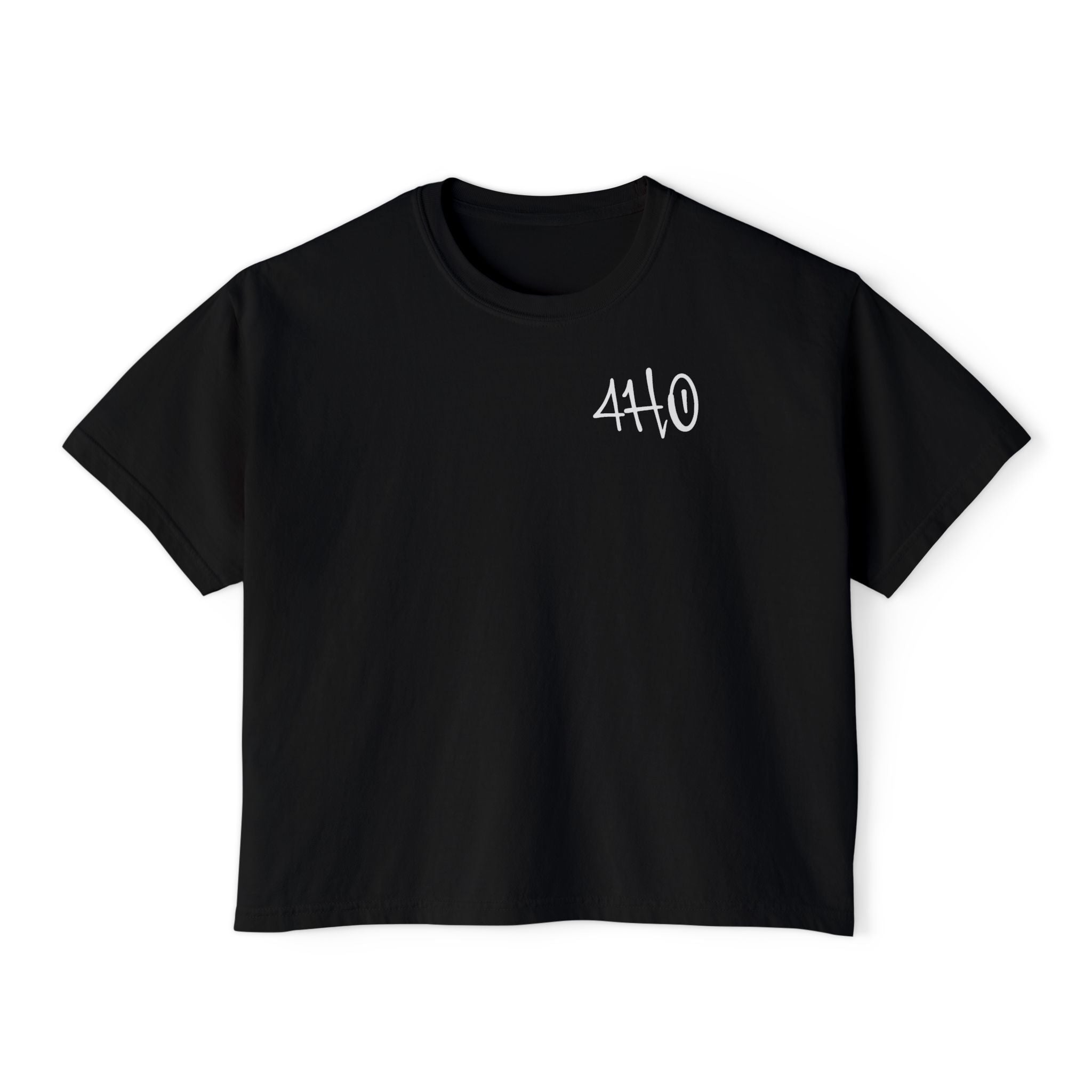 Women's Boxy Tee — '4HustlersOnly' Minimal Graphic Crop Shirt