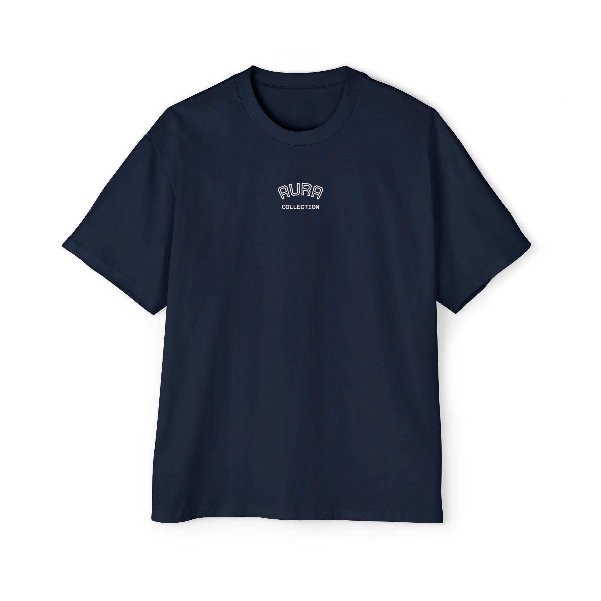 AURA Acronym Graphic Tee — Oversized Men's White T‑Shirt
