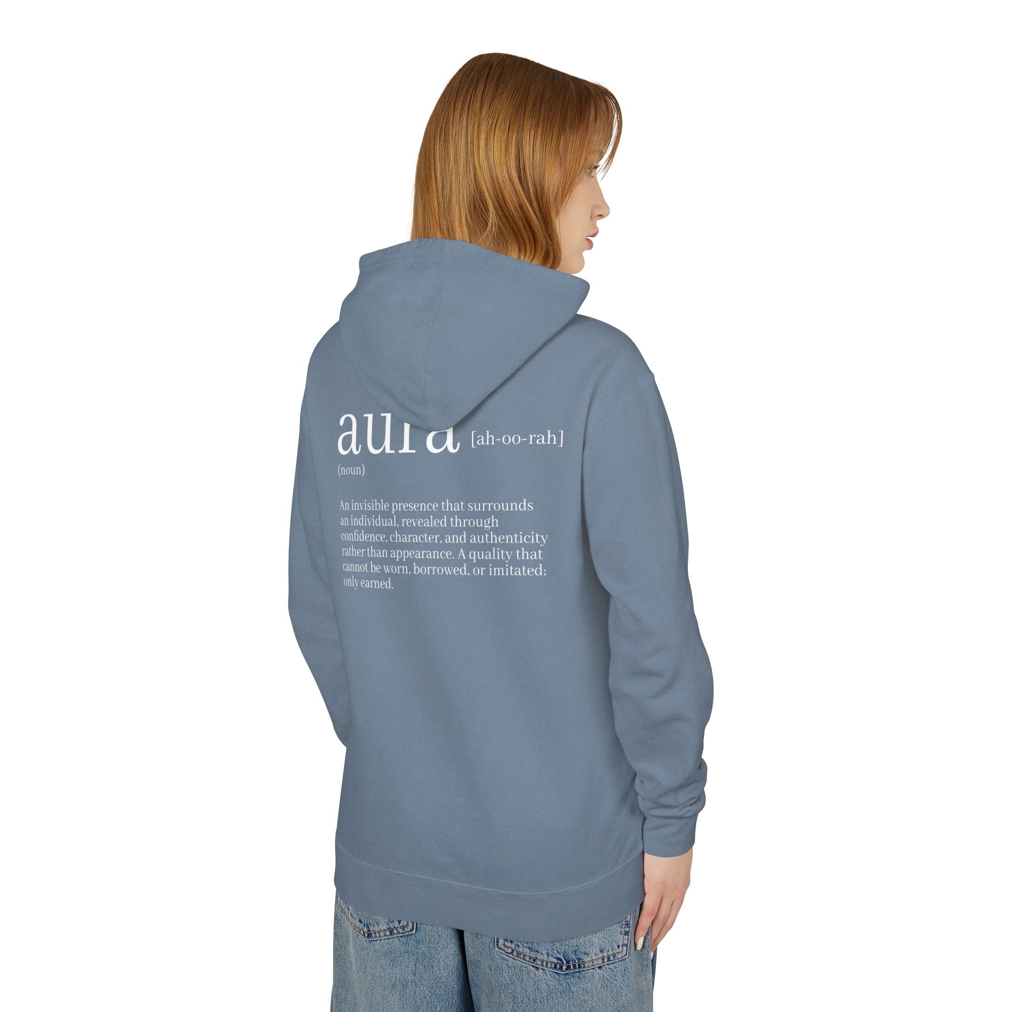 Aura Collection Hoodie — Minimalist 'AURA' Definition Graphic Hooded Sweatshirt
