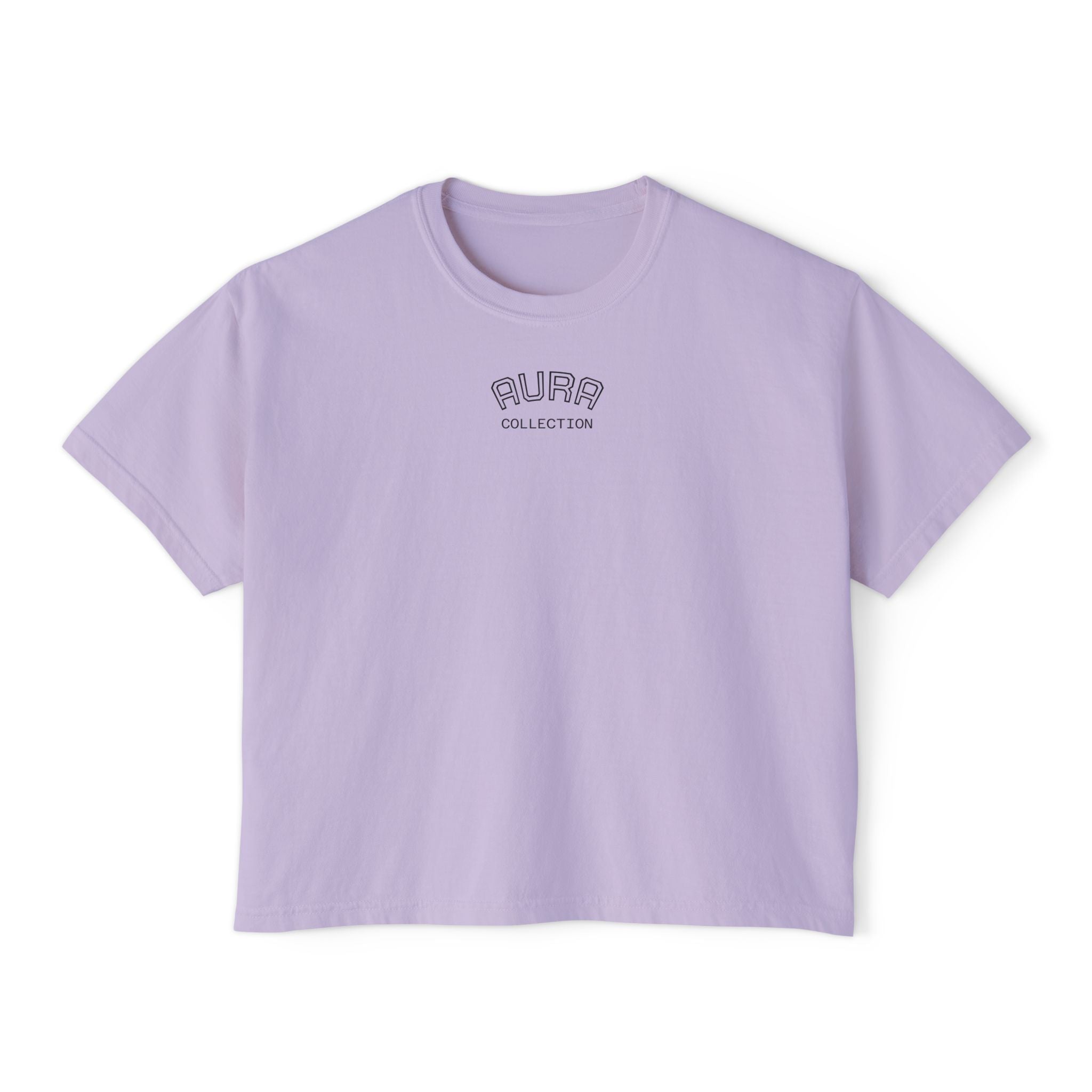 AURA Collection Women's Boxy Tee — 'AURA' Graphic Crop T‑Shirt