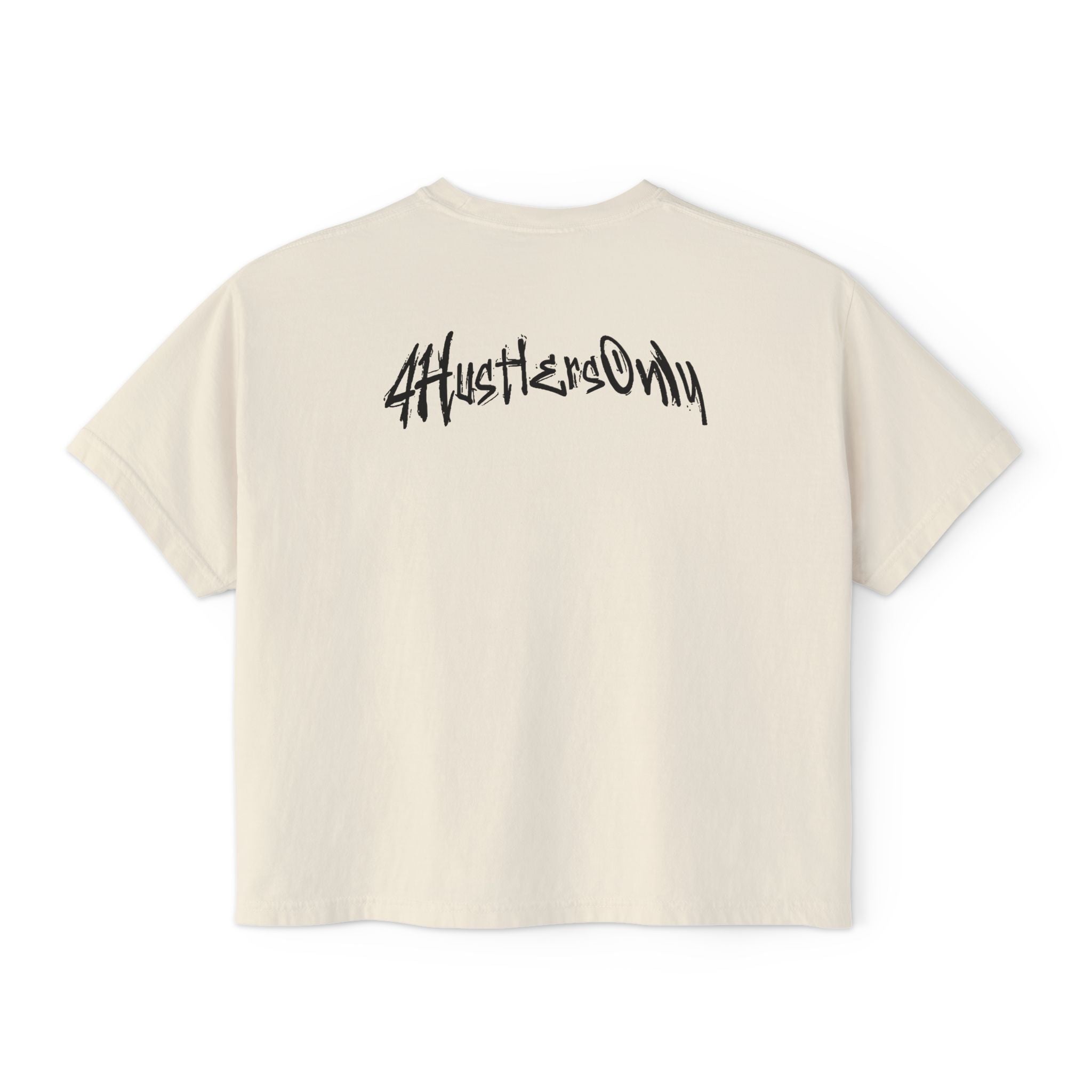 Women's Boxy Tee — '4HustlersOnly' Minimal Graphic Crop Shirt