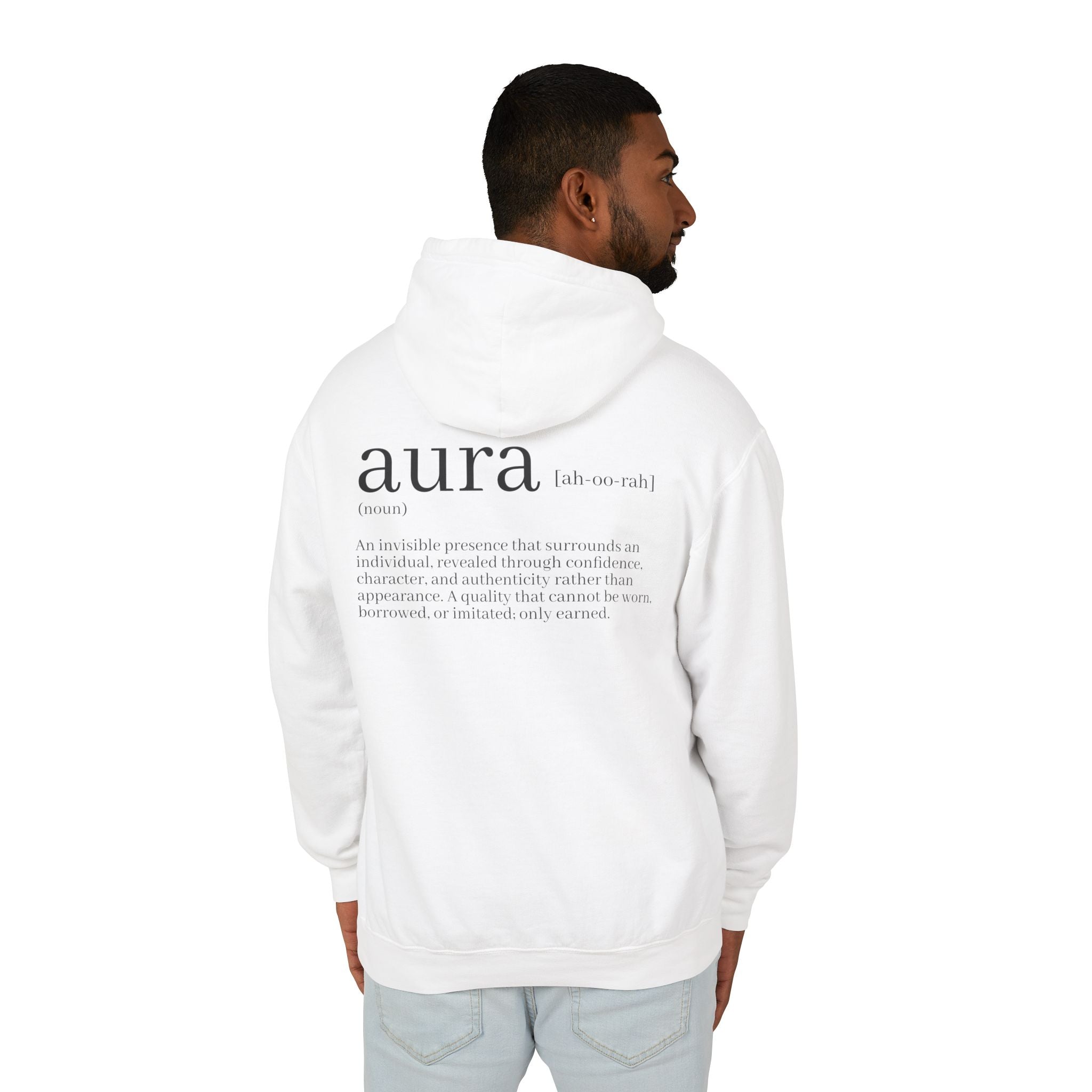 Aura Collection Hoodie — Minimalist 'AURA' Definition Graphic Hooded Sweatshirt