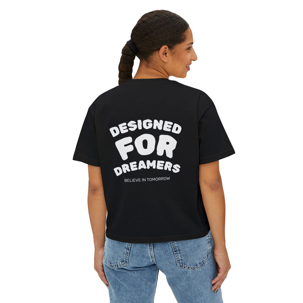 Women's Boxy Tee — 'The Optimist' Graphic T-Shirt