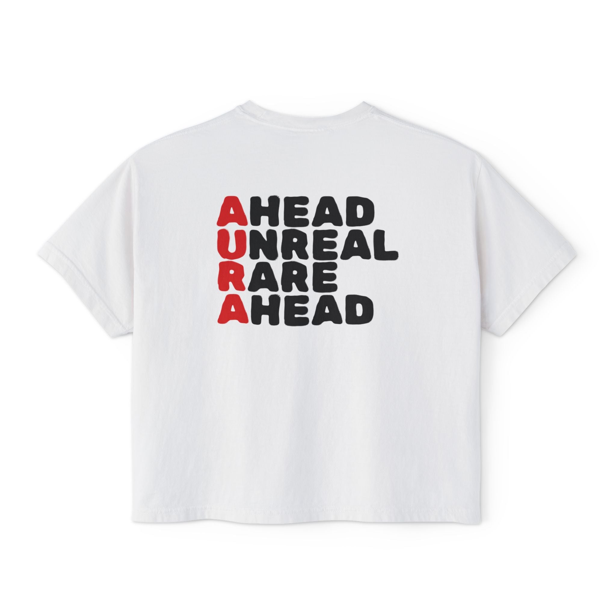 AURA Collection Women's Boxy Tee — 'AURA' Graphic Crop T‑Shirt